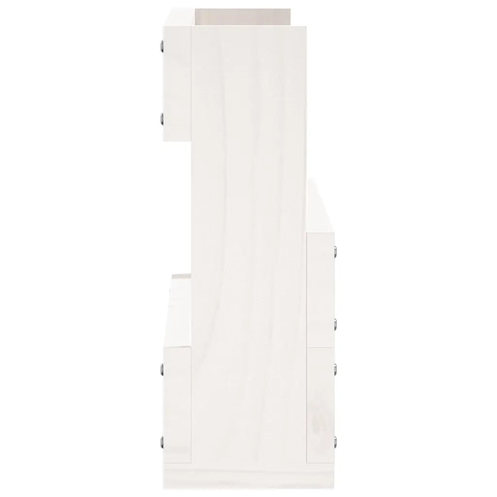 Scarpiere a Parete 2 pz-Set di 2 Scaffale per scarpe Bianco 59x9x23cm Legno Massello di Pino