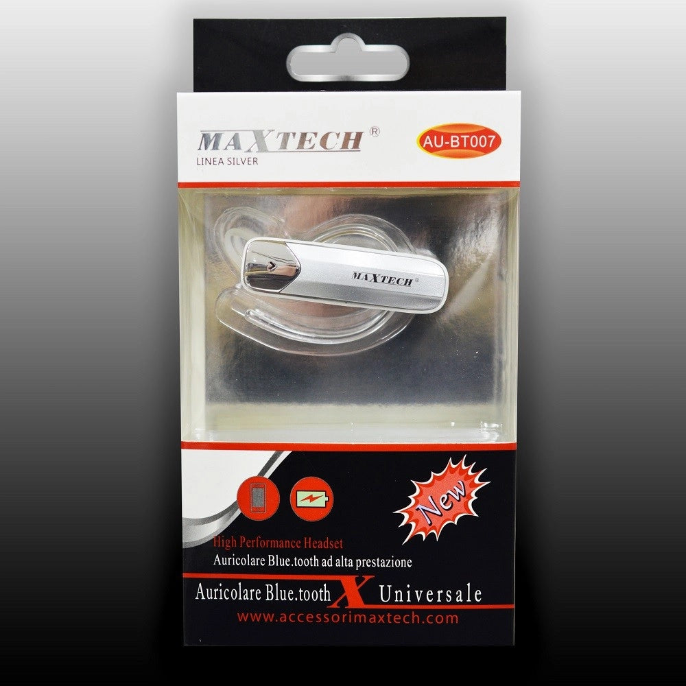 Trade Shop - Auricolare Bluetooth Universale Cuffia Maxtech Au-bt007 Per Smartphone Cellulare -