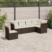 Set Divano da Giardino 7pz con Cuscini Marrone in Polyrattan 3217713