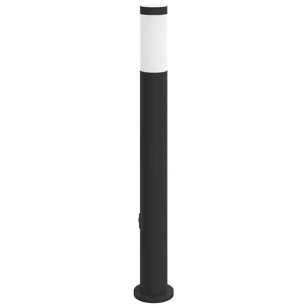 Lampada a paletto con sensore e presa 80 cm Acciaio Inox IP44 4006043