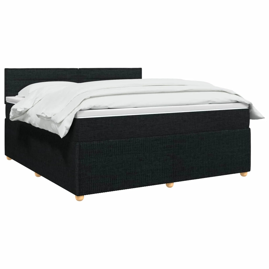 Letto box spring con materasso Nero 180 x 200 cm Tessuto 3451519