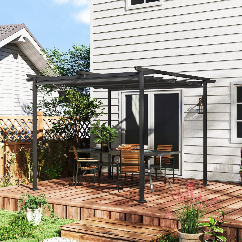 Pergola da Giardino 3x3m ¨C Xylo ¨C Tetto Regolabile Metallo Grigio Antracite