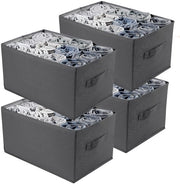 Organizzatore di Abiti per Cappotti - 4 Pezzi di Organizzatore di Abbigliamento, Divisori di Cassetti Stivale, 12 Cassetti, Grigio