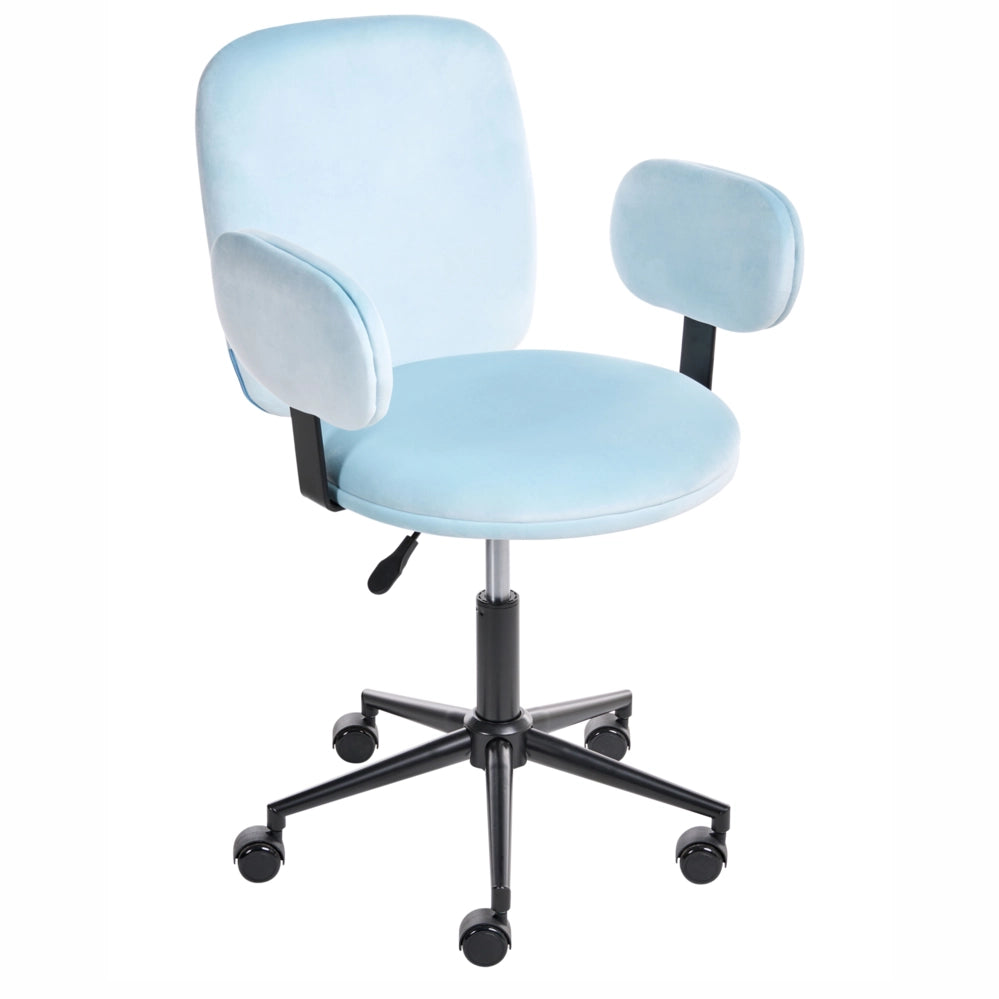 Sedia da scrivania per ufficio velluto azzurro  Base regolabile in altezza Ufficio moderno casa