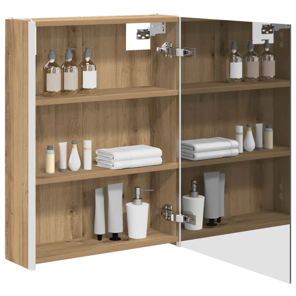 Mobiletto per specchio da Bagno | Armadio da bagno Rovere Artigianale