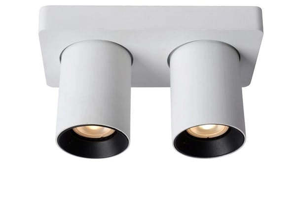 Plafoniera Lucide Nigel bianca alluminio 2xGU10 2200K