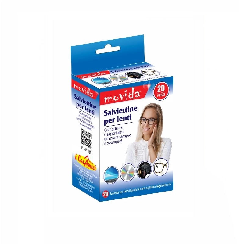 Set 20 Salviette Monouso Pulisci Occhiali