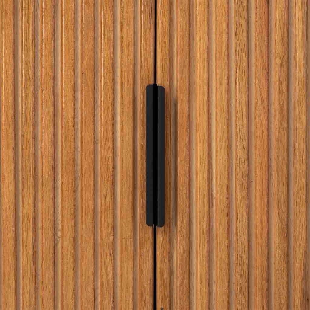 Credenza con 2 cassetti e 2 ante in legno e metallo nero 80x39,5x89
