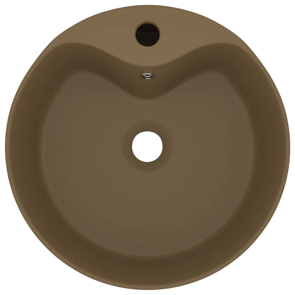 Lavandino con Troppopieno Crema Opaco 36x13 cm in Ceramica 147040