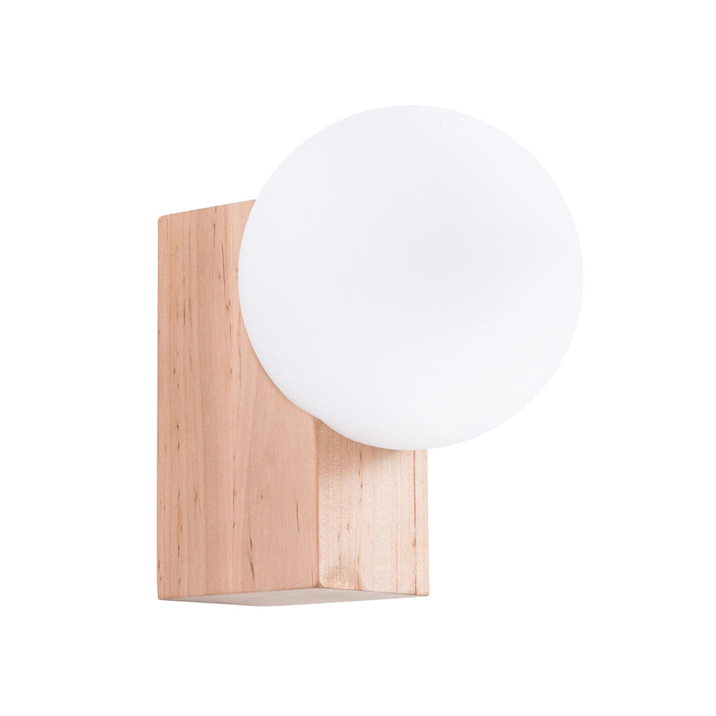 Lampada da parete BULBO in legno naturale