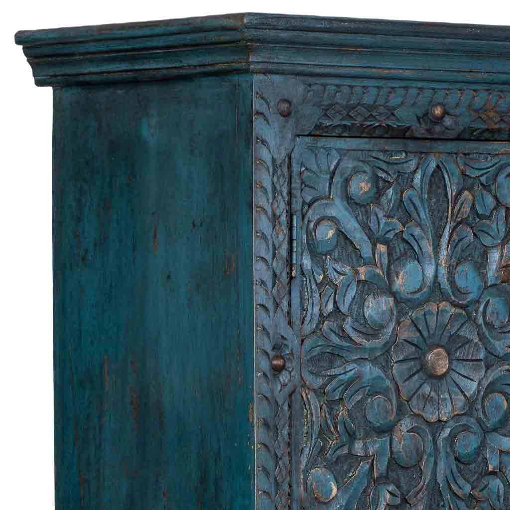 Armadio artigianale in legno blu 102x44x183h cm