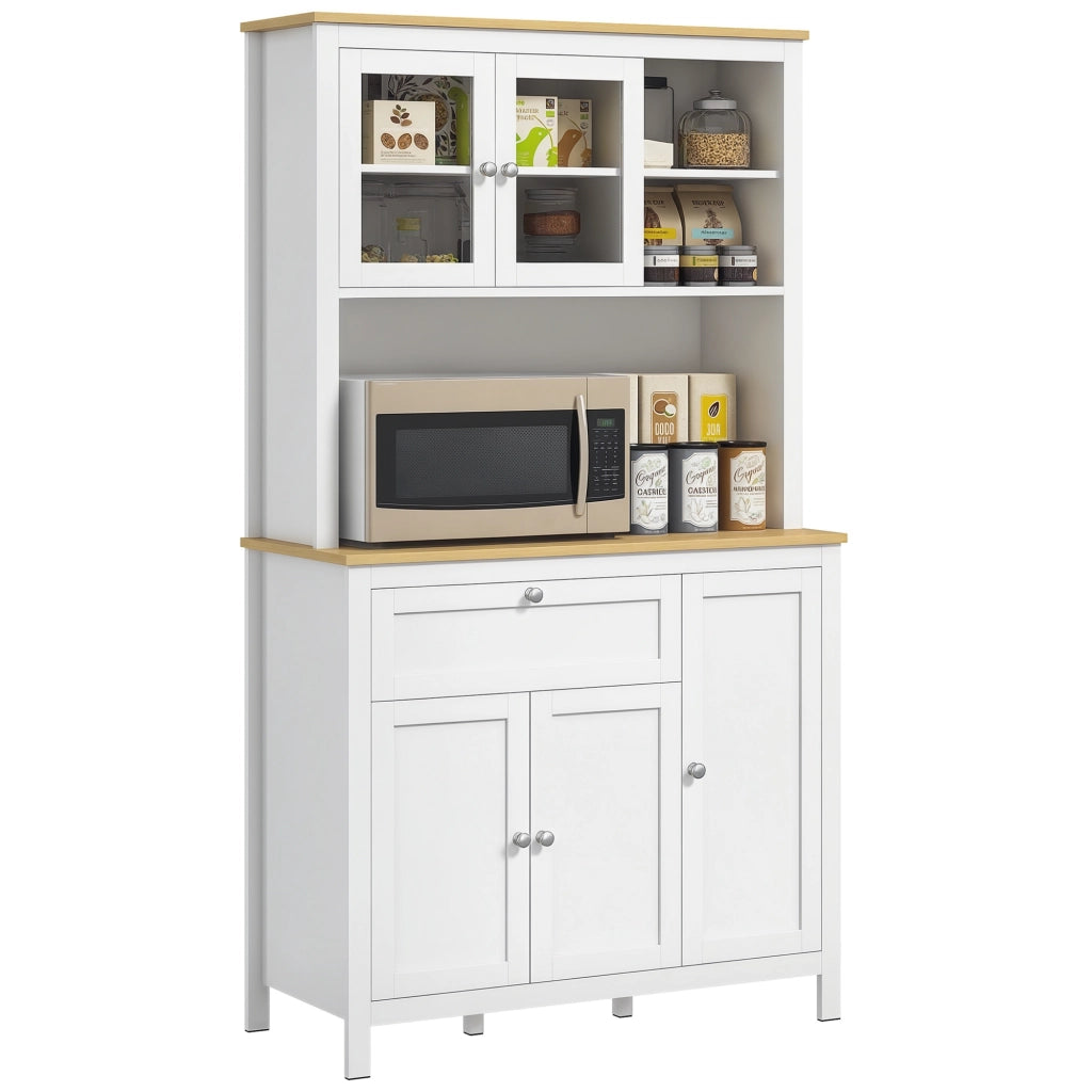 Armadio da Cucina con Cassetti e Ripiani ¨C zephmum ¨C Bianco 100x40x180 cm