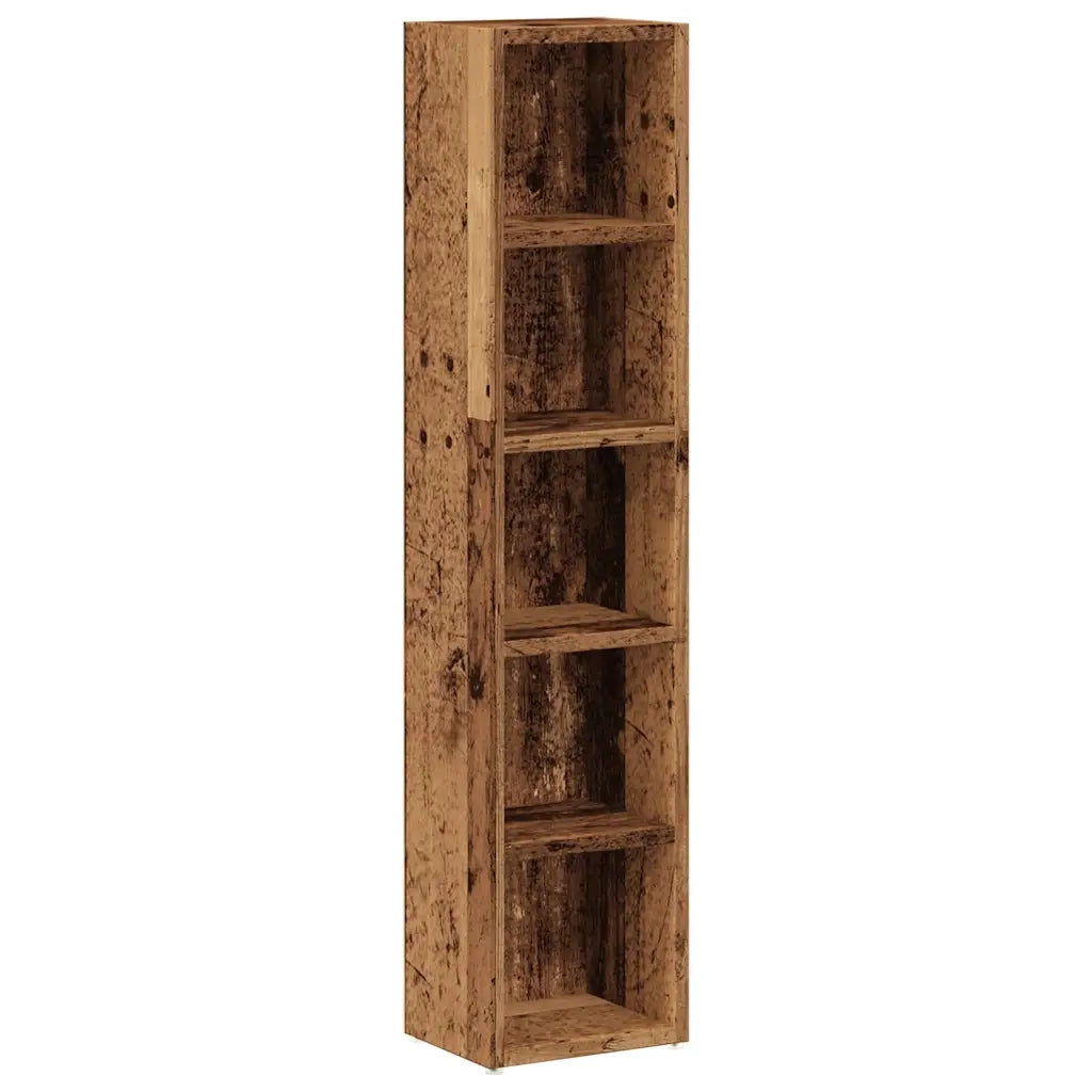Scaffali Porta CD 2 pz Legno Antico 21x16x93,5 cm in Truciolato 855838