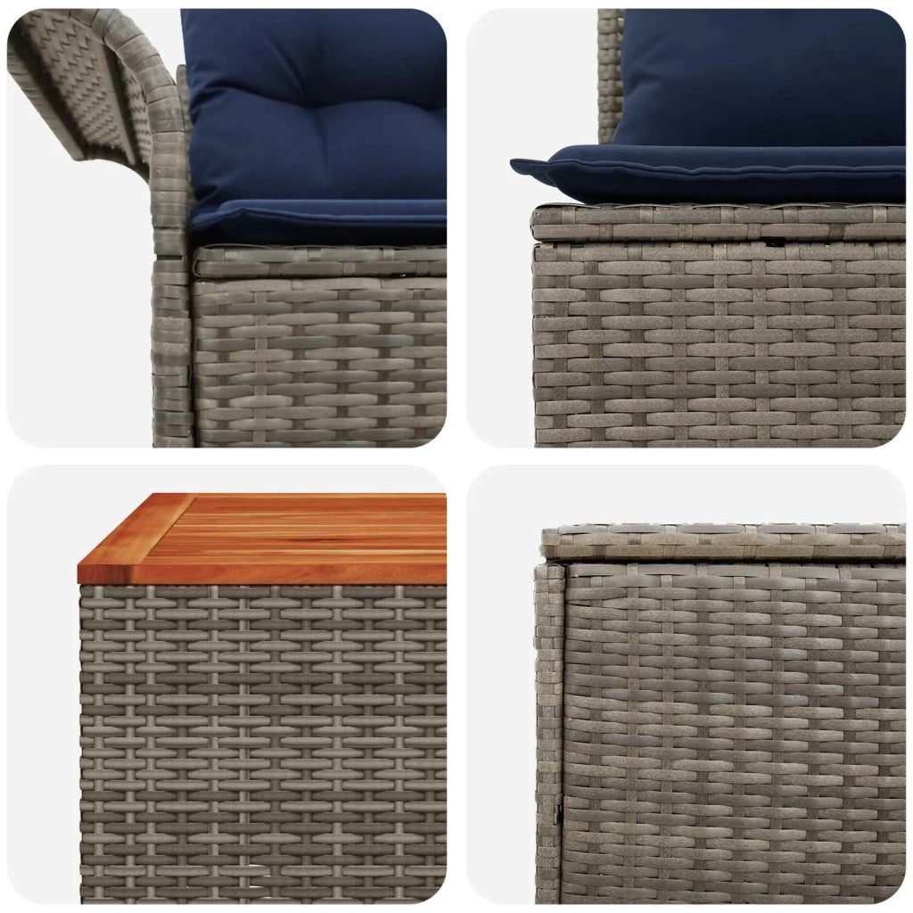 Set di divani 6 pz 4-Numero di posti Grigio e Blu Navy 3447087