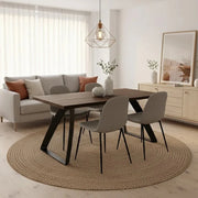 Tavolo da pranzo fisso in legno impiallacciato rovere termocotto Timber 160x90 cm fino a 8 posti Made in Italy | Duzzle