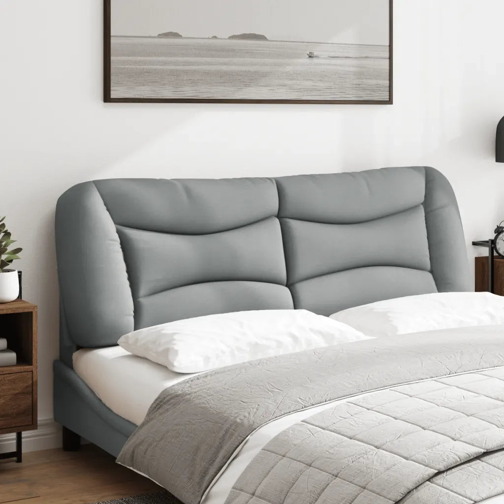 Cuscino Testiera-Cuscino per Testiera Hvar Grigio Chiaro 152 cm in Tessuto