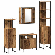 Set di mobili per il Bagno | Armadio da bagno con lo scaffale 4 pz Legno vecchio