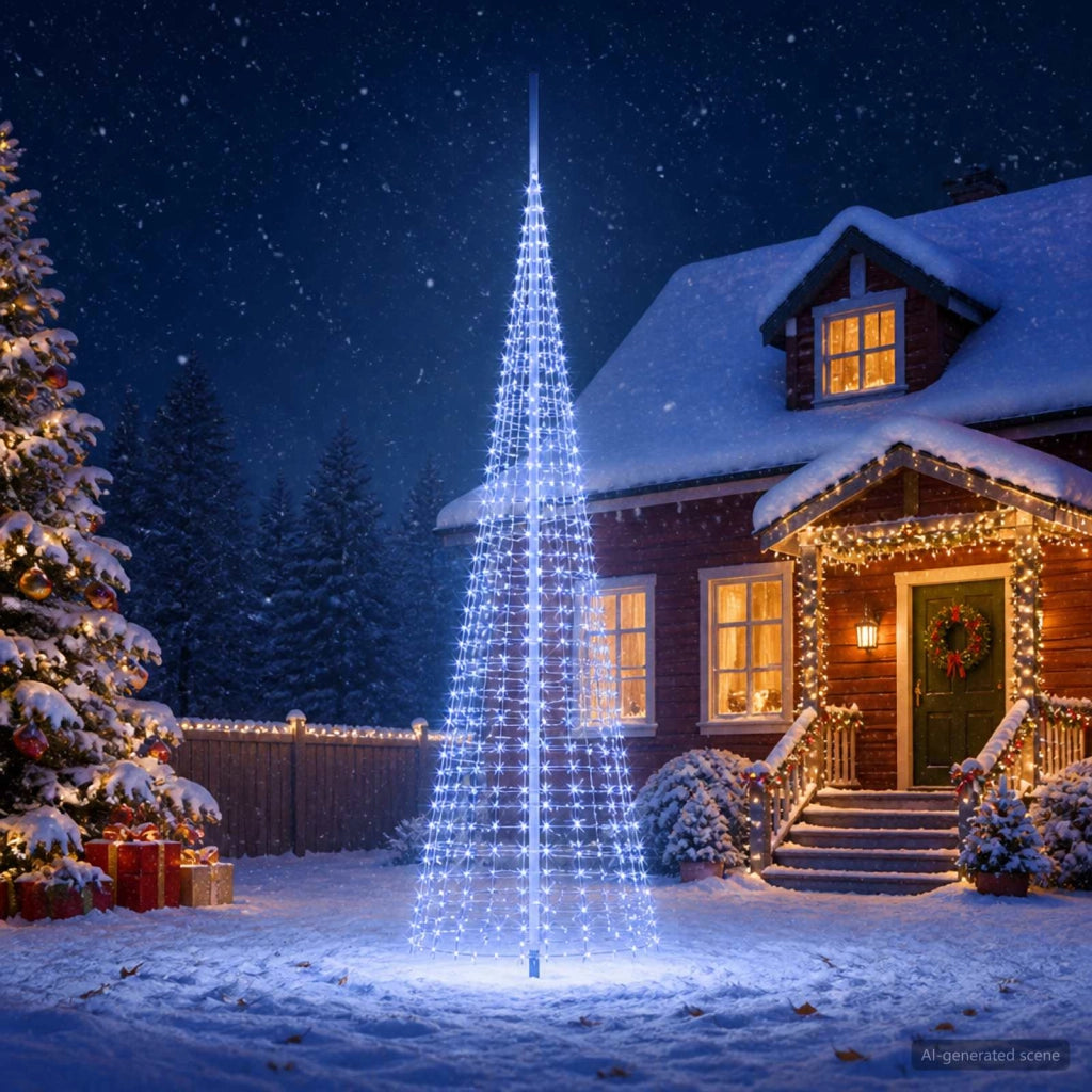Luci per albero di Natale con picchetti e asta per bandiera 3468868