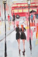 Dipinto Su Tela Rain London -A- Cm 100X3X100