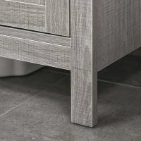 kleankin Mobile Sottolavabo con Armadietto a 2 Ante e Ripiani in Legno 60x30x60cm, Grigio