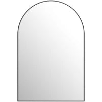 Specchio da Bagno ad Arco in Lega di Alluminio e Vetro 60x90 cm per Camera e Soggiorno, Nero