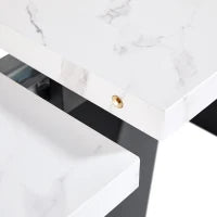 Tavolo da pranzo allungabile, per soggiorno e studio, 159x74x77 cm, Bianco e Nero