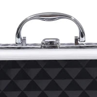 Valigia Per Il Trucco, Stoccaggio A 3 Livelli, Con Specchio Bloccabile, Con 2 Chiavi, 20L x 15l x 15H cm, Nero