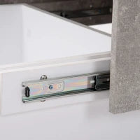 Tavolino con finitura lucida, tavolo estensibile e spazio per riporre, design moderno, 91,02×62,52×18,01 cm, Grigio