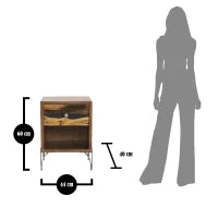 Comodino Mustang Cm 44X40X60 (Legno Di Acacia Nilotica)
