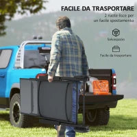 Lettino Sdraio Pieghevole e Reclinabile in 5 Posizioni con Rotelle, in Metallo e Textilene, 72x158x84 cm, Grigio