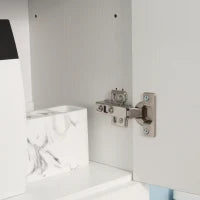 kleankin Mobile Bagno con Ripiano Regolabile, 2 Ripiani Chiusi e un Cassetto in Legno, 30x28x180 cm, Bianco