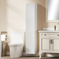 Mobile Bagno Sospeso a Colonna con Ripiani Regolabili e Chiusura Soft Close, 30x31.5x160 cm, Bianco