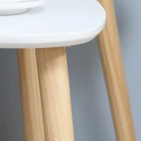 Set 2 Tavolini da Salotto Impilabili Stile Nordico con Gambe in Legno, Bianco