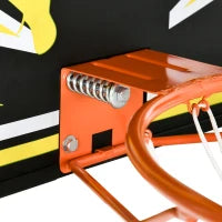 sportnow Canestro Basket per Bambini e Adulti da Indoor e Outdoor in Acciaio e PE, 110x90x70 cm, Nero e Giallo