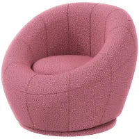 Poltroncina Mini Moderna in Peluche con Imbottitura Spessa, 60x56x48cm, Rosa