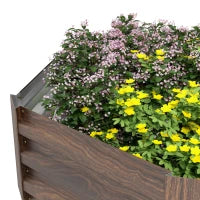 Letto per Orto Rialzato Esagonale in Acciaio Galvanizzato con Fondo Aperto, Marrone