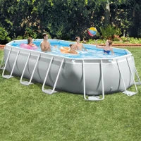 26796NP - Piscina Prisma Ovale 503X274X122 Cm Con Pompa Filtro, Scaletta Doppia, Telo Base, Copertura