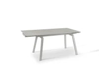 E-STYLO Tavolo allungabile con top marmo bianco in ceramica e gambe in metallo bianco, 80cm X 140/200cm H. 76cm.