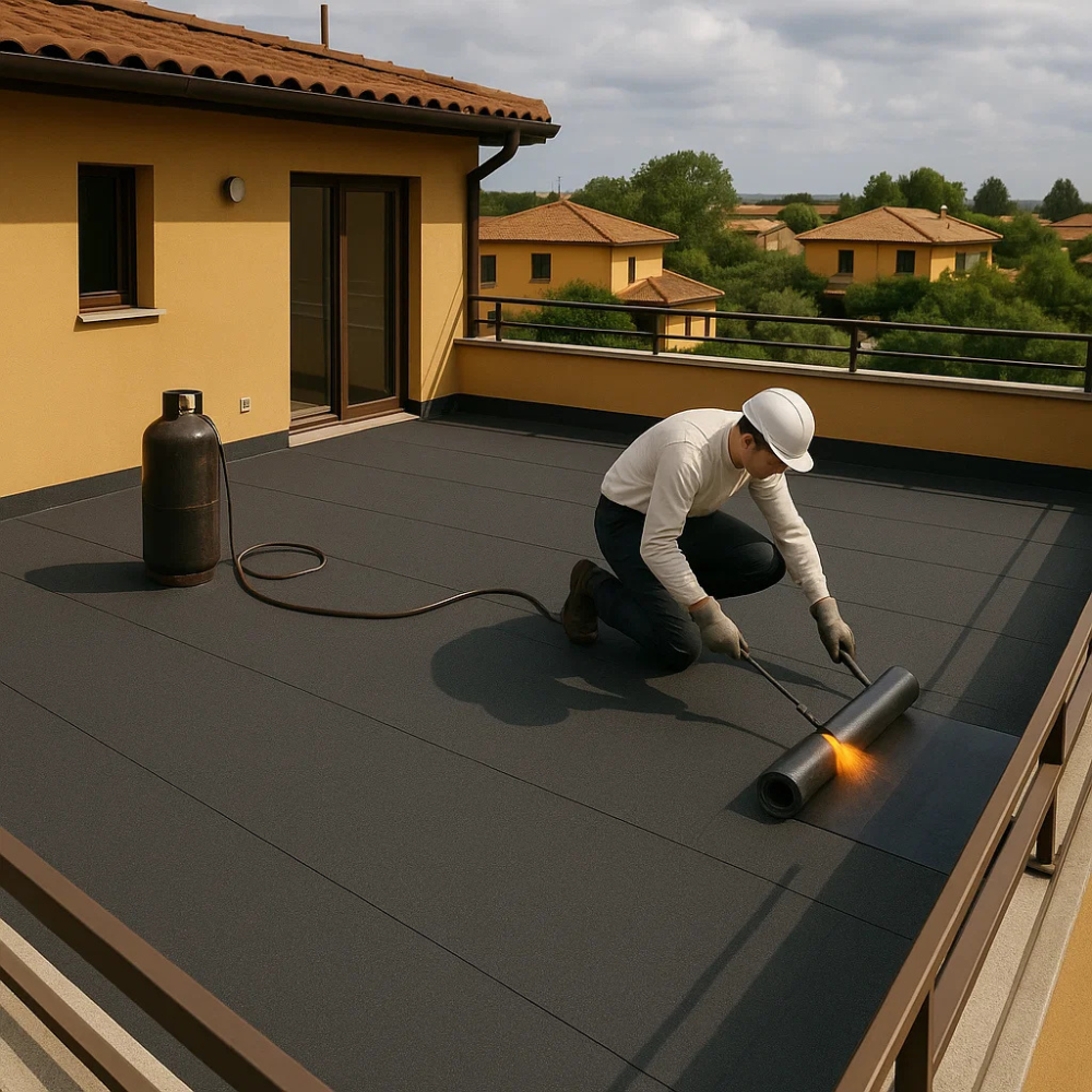 Guaina ardesiata grigia casasciutta impermeabilizzazione terrazze 2 rotoli 1x10 m