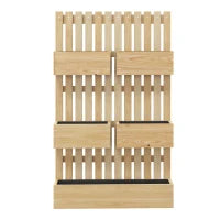 Fioriera con Grigliato e Fori di Drenaggio, in Legno di Abete, 60x16x100 cm