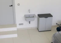 MONGARDI Lavandino pilozzo a muro da esterno 50x35x24, colore CEMENTO