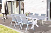 Tavolo Alluminio E Gres Bianco Djerba 200/260 X 100 Cm