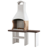 Barbecue in cemento orlando con griglia regolabile e piano d'appoggio