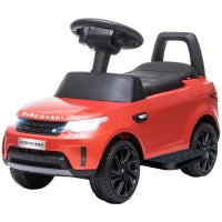 Macchina per Bambini con Licenza Land Rover 6V, Funzionamento Elettrico e a Spinta, Velocità 3km/h, Rosso