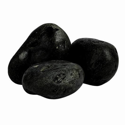 Ciottoli nero ebano pietre naturali decorativi giardini aiuole vasi *** misura 40/60, formato 25 kg, confezione 1