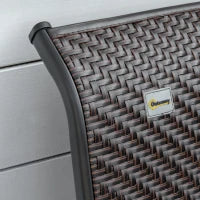 Set da 2 Sedie da Giardino Pieghevoli in Rattan PE, Schienale 7 Posizioni, 71x58x111cm