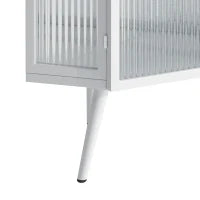 Armadio angolare con anta in vetro, ripiano regolabile e design moderno per bagno, soggiorno, camera da letto, 56,5×42,5×80 cm, Bianco