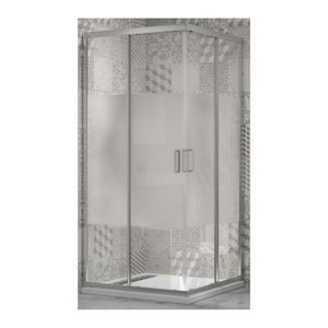 Box doccia angolare con ante scorrevoli profilo cromato 4 millimetri acidato serigrafato *** misure 80x120x190h cm re...