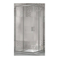 Box doccia angolare con ante scorrevoli profilo cromato 4 millimetri acidato serigrafato *** misure 90x90x190h cm reg...