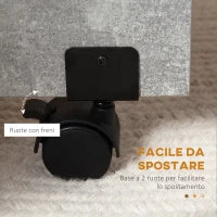 Tavolo Pieghevole in Legno per 4-6 Persone con Ruote, 75x140x74cm, Grigio